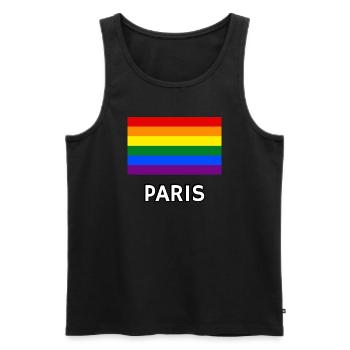 Pride Flagge Paris Schwul Regenbogen LGBTQ Queer Lesbe - Männer Premium Bio Tank Top - Schwarz - Vorne - AI Model Male 178 light (178cm)