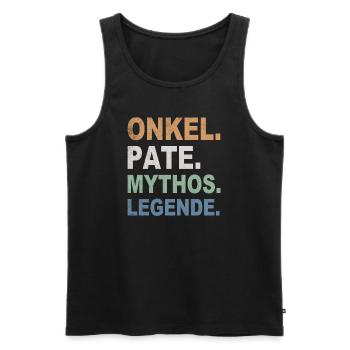 Onkel Pate Mythos Legende - Männer Premium Bio Tank Top - Schwarz - Vorne - Michal (187cm)