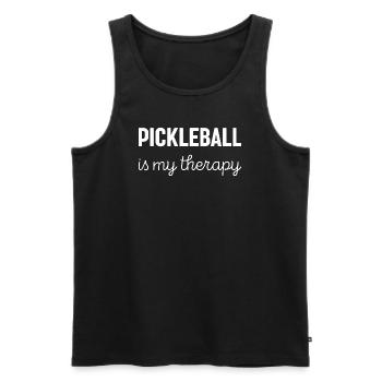 Le pickleball est ma thérapie pour les amateurs de pickleball - Débardeur bio Premium Homme - noir - Devant - Michal (187cm)