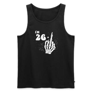 27. Geburtstag Skelett Hand - Ich bin 26 plus mittel - Männer Premium Bio Tank Top - Schwarz - Vorne - Michal (187cm)