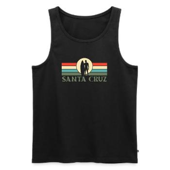 Santa Cruz, CA, California - Men's Premium Organic Tank Top - black - Front - AI Model Male 178 light (178cm)