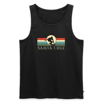 Santa Cruz, CA, California - Men's Premium Organic Tank Top - black - Front - AI Model Male 178 light (178cm)