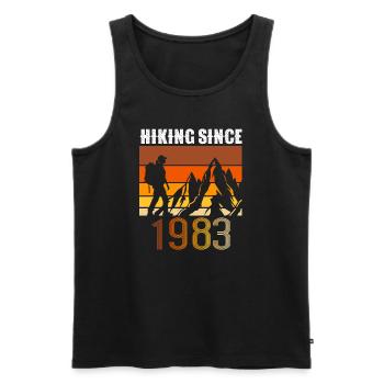 Hiking since 1983, Vintage Geburtstag Geschenk - Männer Premium Bio Tank Top - Schwarz - Vorne - AI Model Male 178 light (178cm)