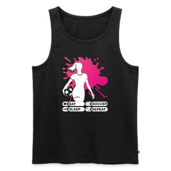 Eat Sleep Soccer Repeat - Soccer Player - Men's Premium Organic Tank Top - black - Front - Michal (187cm)