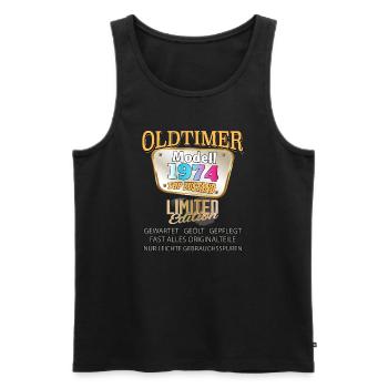 Oldtimer Modell 1974 gut erhalten lustig Geburtsta - Männer Premium Bio Tank Top - Schwarz - Vorne - Michal (187cm)