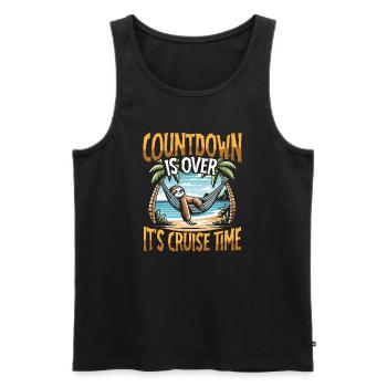 Countdown is over it's cruise time - Men's Premium Organic Tank Top - black - Front - AI Model Male 178 light (178cm)