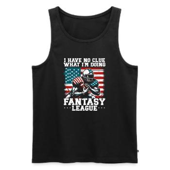 I have no clue what I'm doing fantasy league - Men's Premium Organic Tank Top - black - Front - AI Model Male 178 light (178cm)