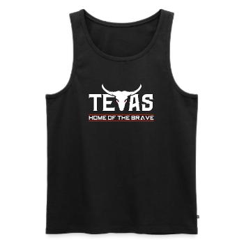 Texas - Débardeur bio Premium Homme - noir - Devant - AI Model Male 178 light (178cm)