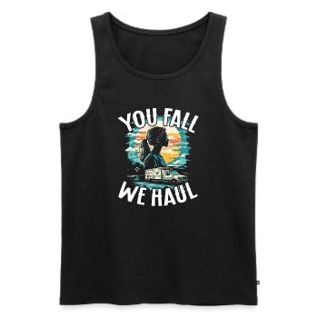 Paramedic Paramedic you fall we haul - Men's Premium Organic Tank Top - black - Front - AI Model Male 178 light (178cm)