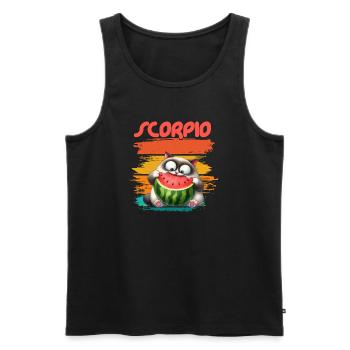 Zodiac - Sternzeichen - Scorpio - Scorpion - Männer Premium Bio Tank Top - Schwarz - Vorne - AI Model Male 178 light (178cm)