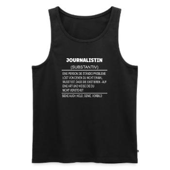 Wörterbuch Erklärung Journalistin Held, Genie - Männer Premium Bio Tank Top - Schwarz - Vorne - Michal (187cm)