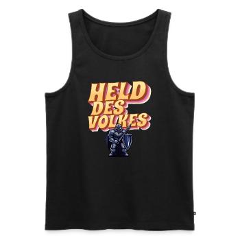 Held des Volkes - Männer Premium Bio Tank Top - Schwarz - Vorne - Michal (187cm)
