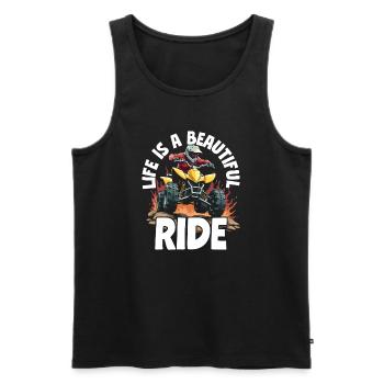 LIFE IS A BEAUTIFUL RIDE - Aventure en quad - Débardeur bio Premium Homme - noir - Devant - Michal (187cm)