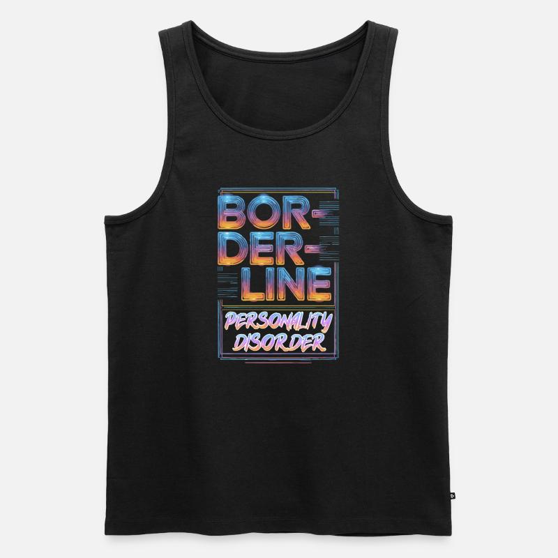 Borderline - Männer Premium Bio Tank Top - Schwarz