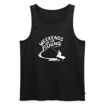Weekends are for fishing - Men's Premium Organic Tank Top - black - Front - Michal (187cm)