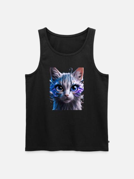 Chat de l’espace - Débardeur bio Premium Homme - noir
