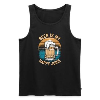 Beer is my happy Juice - Men's Premium Organic Tank Top - black - Front - Michal (187cm)