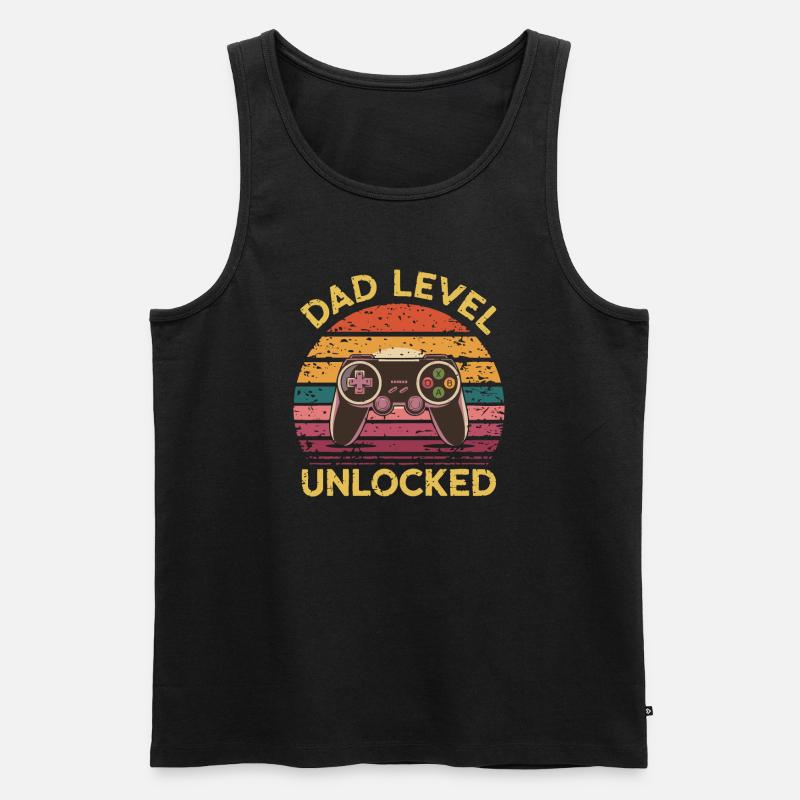 Dad level unlocked - Männer Premium Bio Tank Top - Schwarz