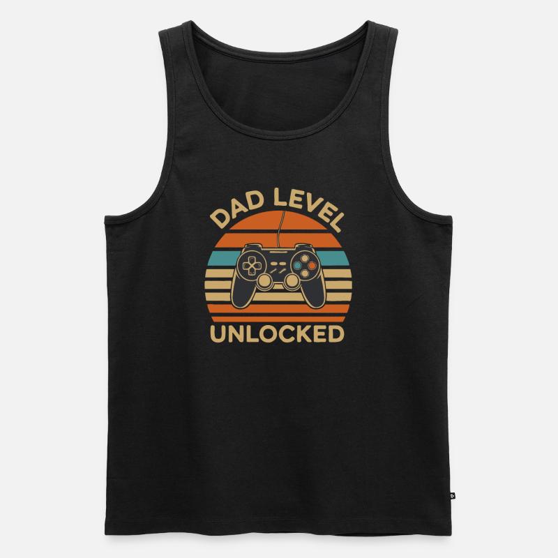 Dad level unlocked - Männer Premium Bio Tank Top - Schwarz
