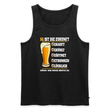 5G ist die Zukunft Bier - Männer Premium Bio Tank Top - Schwarz - Vorne - Michal (187cm)