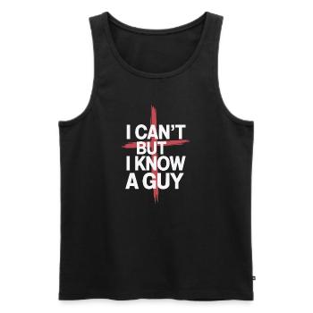 Jesus - ich kann nicht, aber ich kenn da jemanden - Männer Premium Bio Tank Top - Schwarz - Vorne - Michal (187cm)