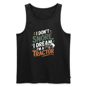 Nicht Schnarchen, Träume ich bin Traktor - Männer Premium Bio Tank Top - Schwarz - Vorne - AI Model Male 178 light (178cm)