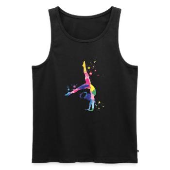 Gymnastics Girls – Colorful and powerful - Men's Premium Organic Tank Top - black - Front - AI Model Male 178 light (178cm)