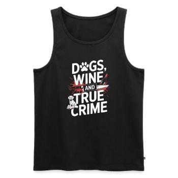 Chiens, vin et true crime – Funny Design - Débardeur bio Premium Homme - noir - Devant - Michal (187cm)