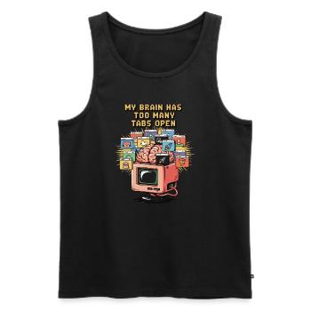 Zu viele Tabs – ADS Gehirn Cartoon Design - Männer Premium Bio Tank Top - Schwarz - Vorne - AI Model Male 178 light (178cm)