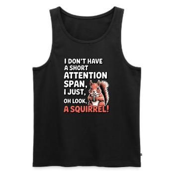 ADHD? Oh look, a squirrel! - Men's Premium Organic Tank Top - black - Front - AI Model Male 178 light (178cm)