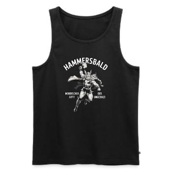 Hammersbald – Nordischer Gott der Ungeduld - Männer Premium Bio Tank Top - Schwarz - Vorne - Michal (187cm)