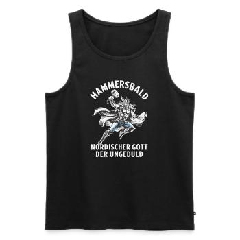 Hammersbald – Nordischer Gott der Ungeduld - Männer Premium Bio Tank Top - Schwarz - Vorne - AI Model Male 178 light (178cm)