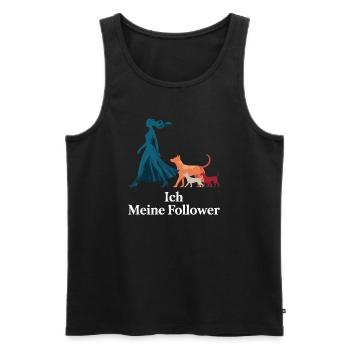 Ich & meine Follower – Hundehumor Design - Männer Premium Bio Tank Top - Schwarz - Vorne - Michal (187cm)