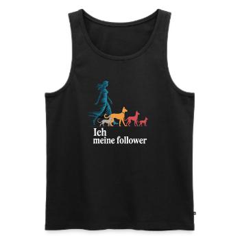 Ich & meine Follower – Hundehumor Design - Männer Premium Bio Tank Top - Schwarz - Vorne - Michal (187cm)