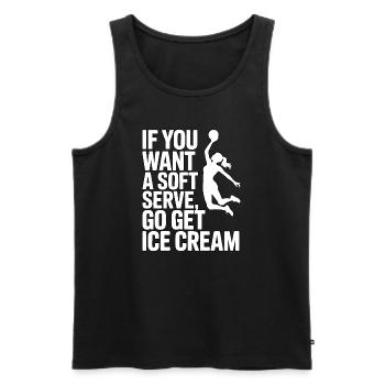 Soft-serve? Then off to the – volleyball - Men's Premium Organic Tank Top - black - Front - AI Model Male 178 light (178cm)