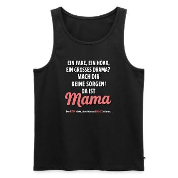 Da ist Mama – Heldin im Reimchaos - Männer Premium Bio Tank Top - Schwarz - Vorne - AI Model Male 178 light (178cm)