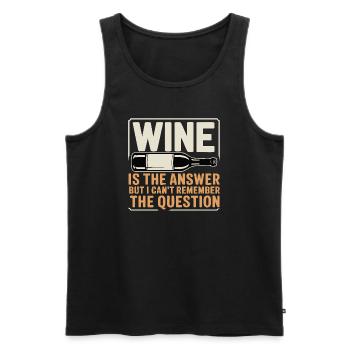 Le vin est la réponse, j’ai juste oublié la question - Débardeur bio Premium Homme - noir - Devant - AI Model Male 178 light (178cm)