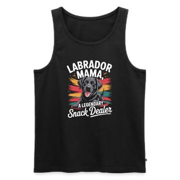 Labrador Mama Mama, marchande de collations légendaire - Débardeur bio Premium Homme - noir - Devant - Michal (187cm)