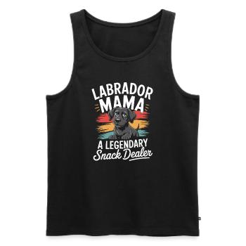 Labrador Mama Mama, marchande de collations légendaire - Débardeur bio Premium Homme - noir - Devant - Michal (187cm)