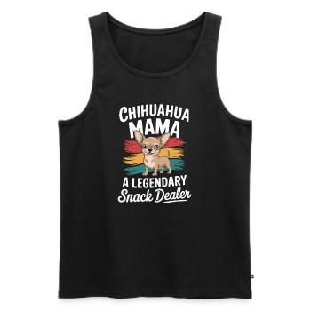 Chihuahua Mama, Legendärer Snack-Dealer - Männer Premium Bio Tank Top - Schwarz - Vorne - Michal (187cm)