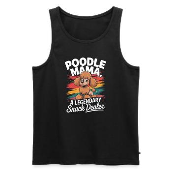 Poodle Mama, Legendärer Snack-Dealer - Männer Premium Bio Tank Top - Schwarz - Vorne - Michal (187cm)