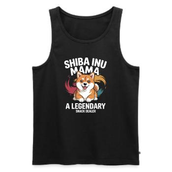Shiba Inu Mama, marchand de snacks légendaire - Débardeur bio Premium Homme - noir - Devant - Michal (187cm)