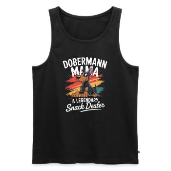 Doberman Mama, marchande de collations légendaire - Débardeur bio Premium Homme - noir - Devant - Michal (187cm)