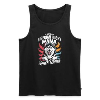Siberian Husky Mama, Legendärer Snack-Dealer - Männer Premium Bio Tank Top - Schwarz - Vorne - Michal (187cm)
