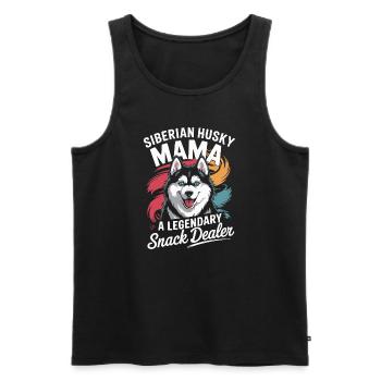 Siberian Husky Mama, Legendärer Snack-Dealer - Männer Premium Bio Tank Top - Schwarz - Vorne - Michal (187cm)
