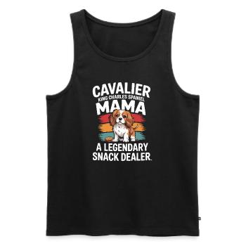 Cavalier King Charles Mama Revendeur de collations légendaire - Débardeur bio Premium Homme - noir - Devant - Michal (187cm)