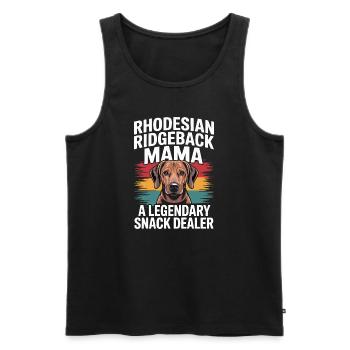 Rhodesian Ridgeback Mama, Legendärer Snack-Dealer - Männer Premium Bio Tank Top - Schwarz - Vorne - Michal (187cm)