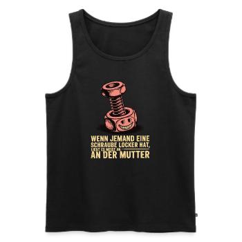 If someone has a screw loose nut saying - Men's Premium Organic Tank Top - black - Front - AI Model Male 178 light (178cm)