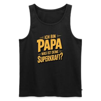 I'm Dad – What's Your Superpower? - Men's Premium Organic Tank Top - black - Front - Michal (187cm)