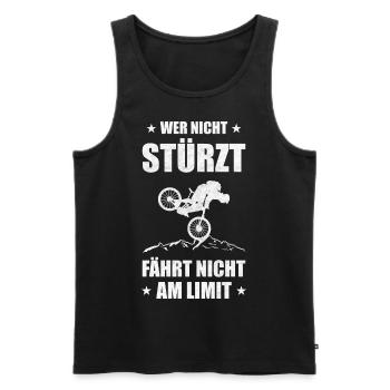 Wer Nicht Stürzt Fährt Nicht am Limit Mountainbike - Männer Premium Bio Tank Top - Schwarz - Vorne - Michal (187cm)